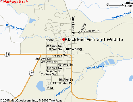 Map of Browning Montana